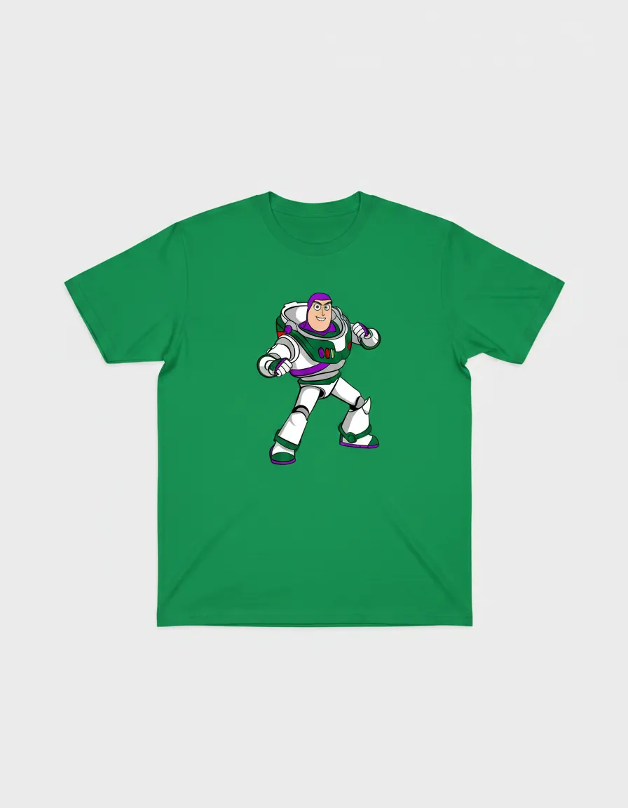 Camiseta Manga Curta Adulto Unissex Verde Buzz Toy Story mlc