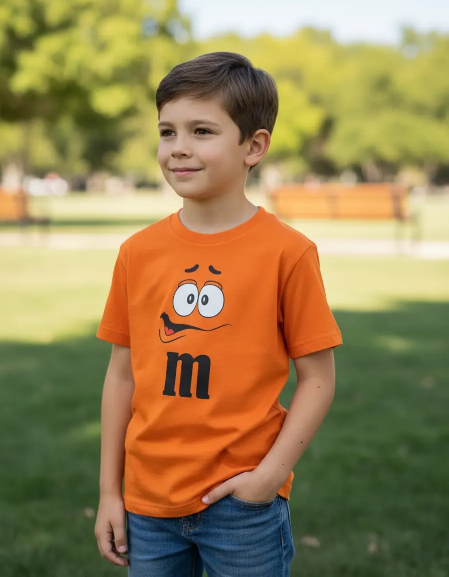 Camiseta laranja Infantil M&m mlr