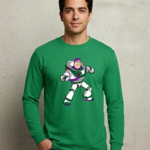 Camiseta Manga Comprida Adulto Unissex Verde Buzz Toy Story