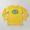 Camiseta Amarela Manga Comprida Infantil Copa ( Meu Brasil ) mlc