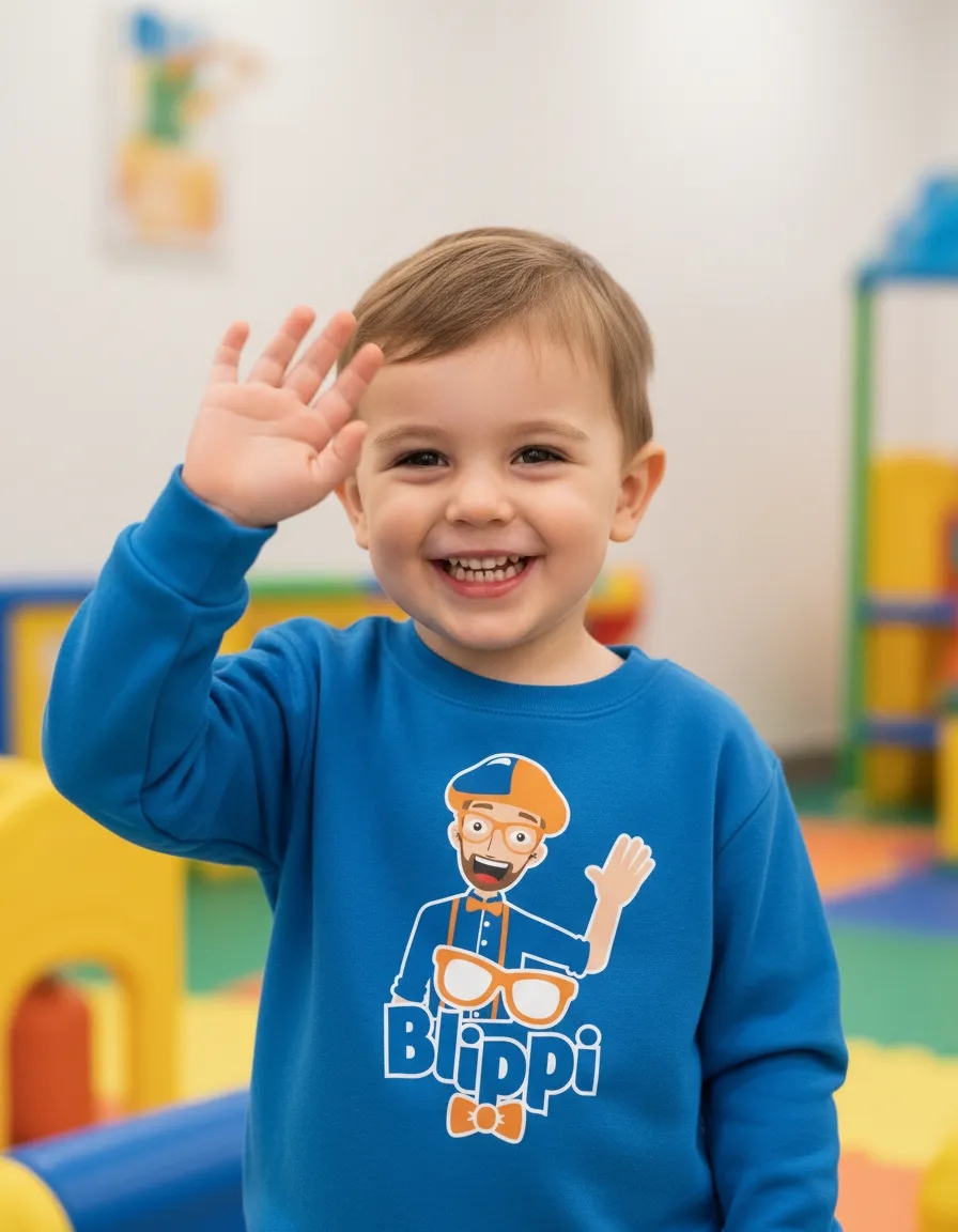 Moletom Azul-turquesa Algodão Flanelado Infantil Blippi mlr