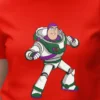Camiseta Manga Curta Baby Look Vermelha Buzz Lightyear Toy Story mlc