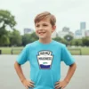 Camiseta Azul-turquesa Maionese Infantil mlr