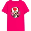 Camiseta Rosa Infantil Toad Mario Bros mlr