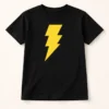 Camiseta Preta Manga Curta Infantil Shazam mlc