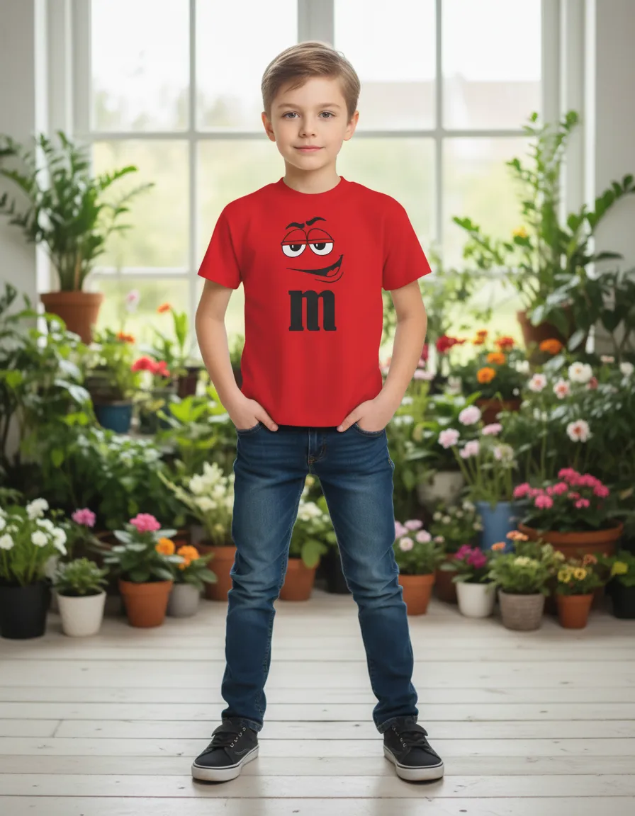 Camiseta Vermelha Infantil M&m mlc