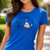 Camiseta Azul Baby Look Sonic the Hedgehog mlc