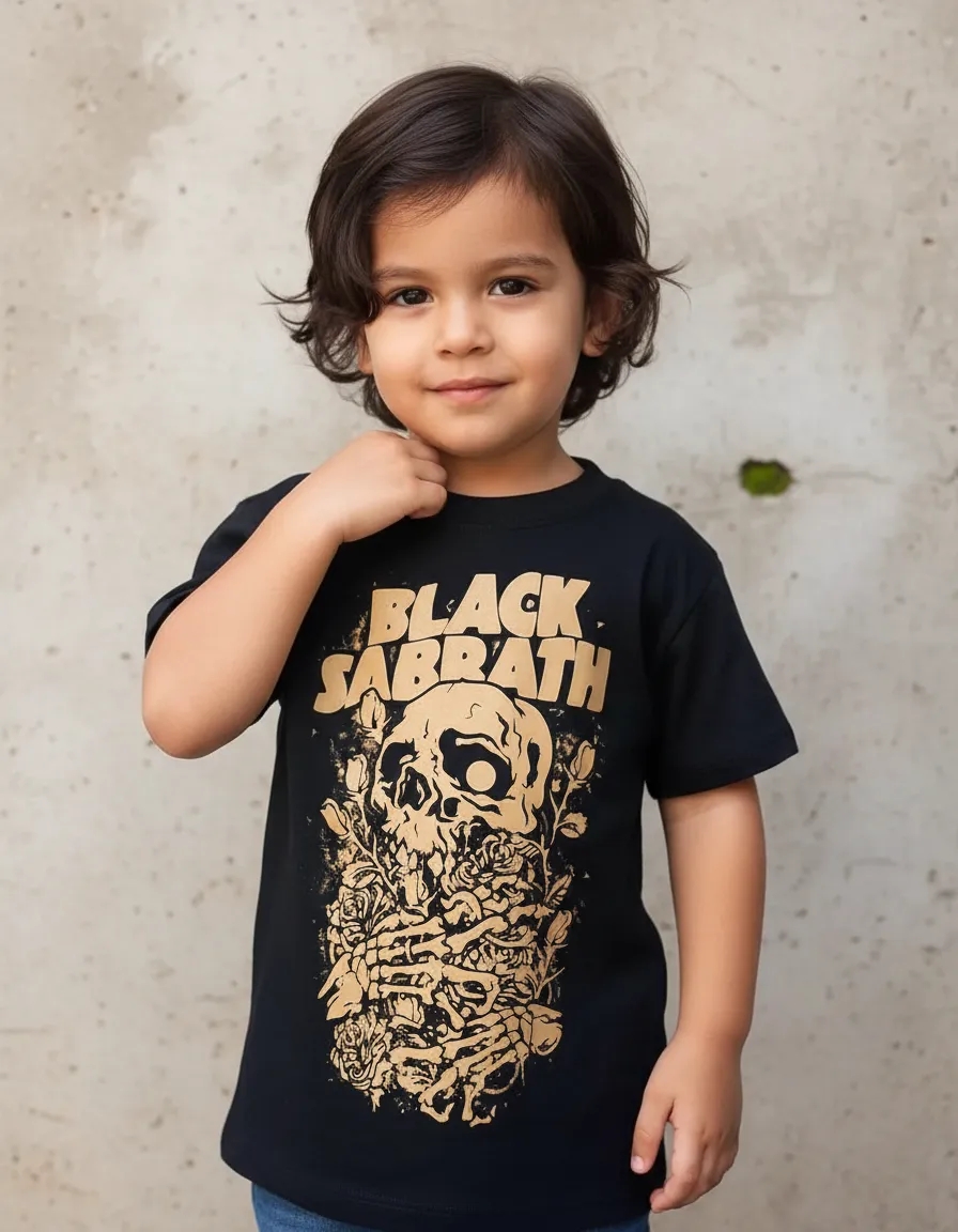 Camiseta Black Sabbath Banda De Rock Infantil mlc