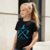 Camiseta Manga Curta Menino Menina Infantil Preta Harry Potter Logo Azul Estampa Silk Screen Manual Mercado Livre