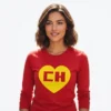 Camiseta Vermelha Feminina Baby Look Manga Longa Chapolin mlc