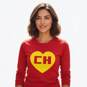 Camiseta Vermelha Feminina Baby Look Manga Longa Chapolin mlc