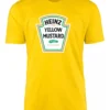 Camiseta Infantil Manga Curta Malha PV Amarela Heinz Mostarda Estampa Silk Screen Manual Premium mlr