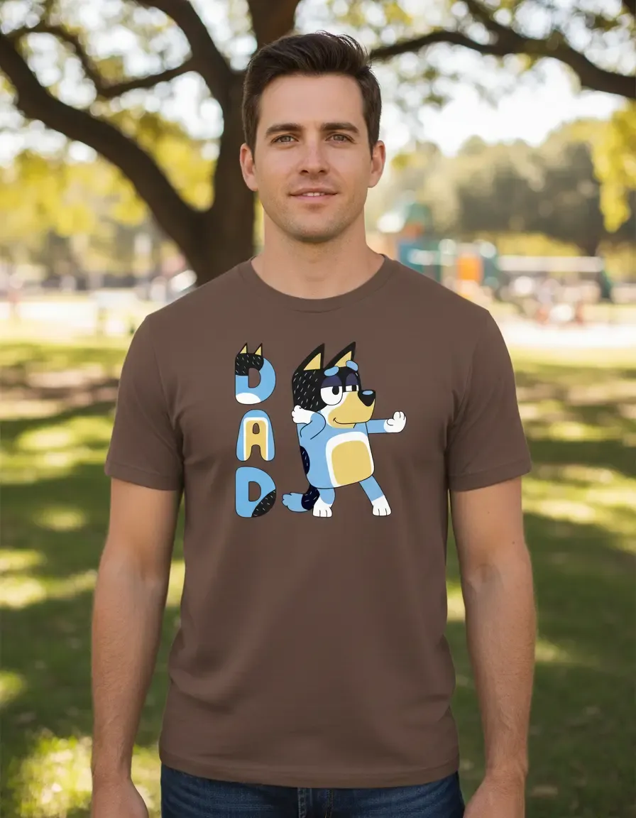 D_NQ_NP_2X_927667-MLB110673902817_042026-F-camiseta-masculina-rc-pai-bluey-bandit-tradicional Camiseta Masculina Desenho Pai Bluey Bandit Tradicional Cor Marrom mlc