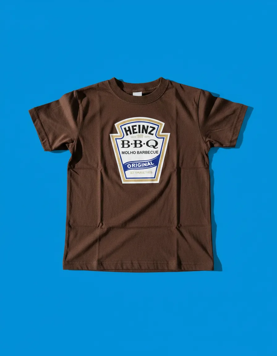 Camiseta Marrom Heinz Barbecue Infantil mlr