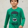 Camiseta Verde Manga Comprida Longa Infantil Incrivel Hulk mlc
