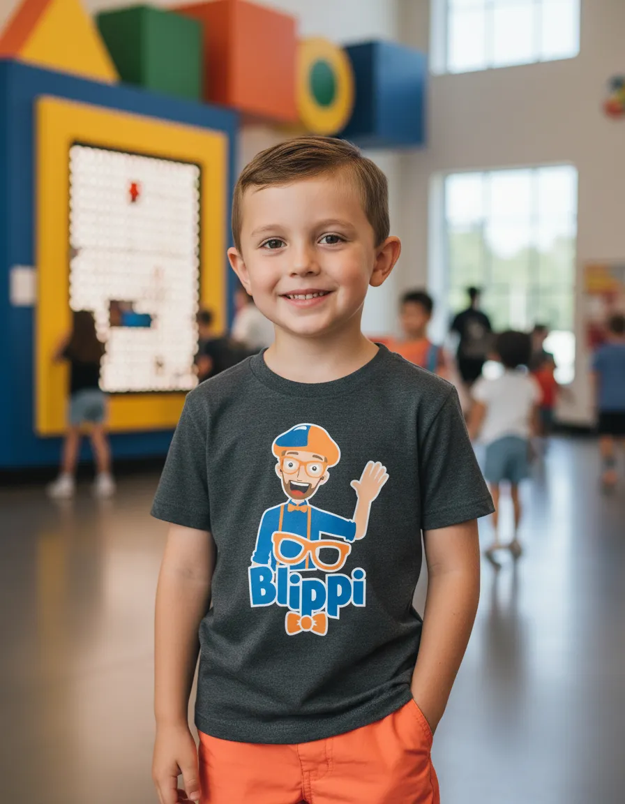 Camiseta Preta Infantil Blippi Youtuber spe