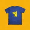 Camiseta Azul Manga Curta Adulto Unissex Pokémon Pikachu mlr