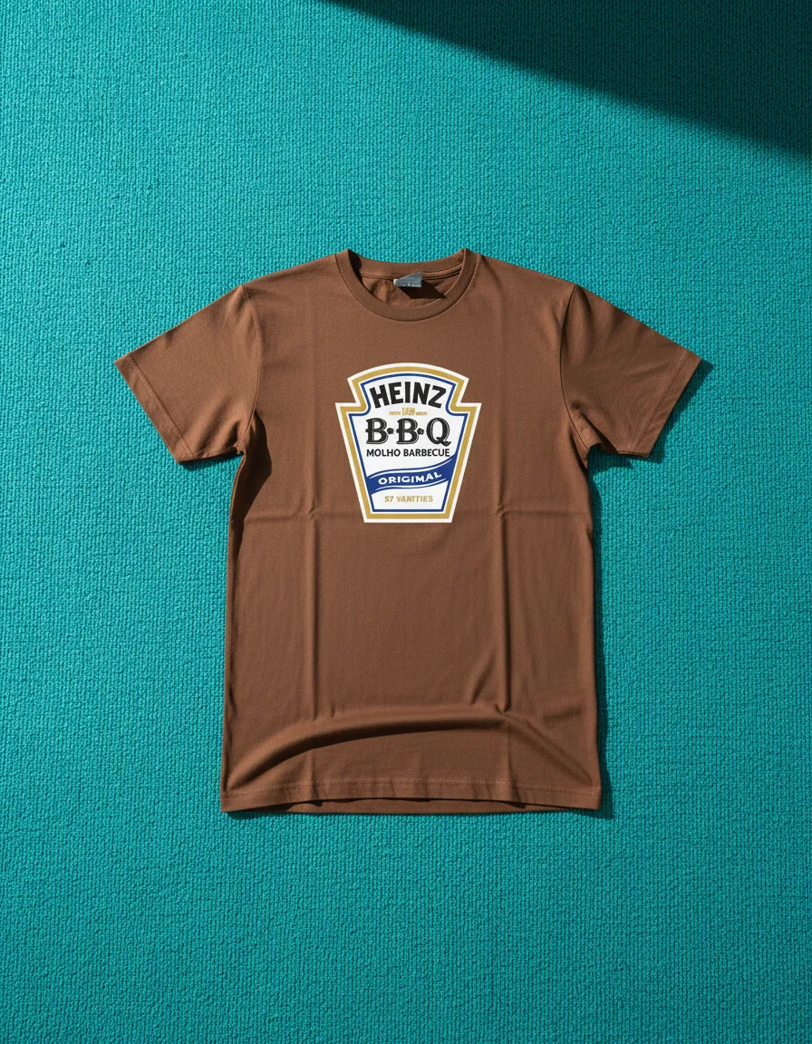 Camiseta Marrom Adulto Tradicional Molho Barbecue Bbq mlr
