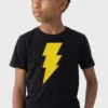 Camiseta Preta Manga Curta Infantil Shazam mlc