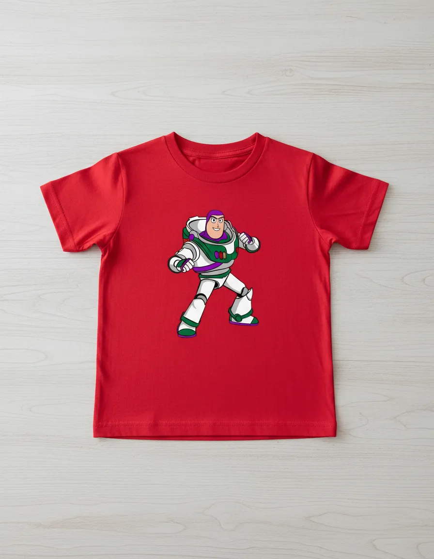 Camiseta Vermelha Infantil Buzz Lightyear Toy Story mlc