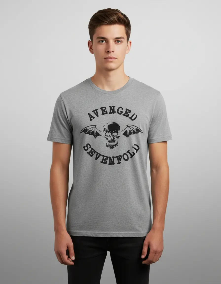 Camiseta Cinza Banda Avenged Sevenfold mlc