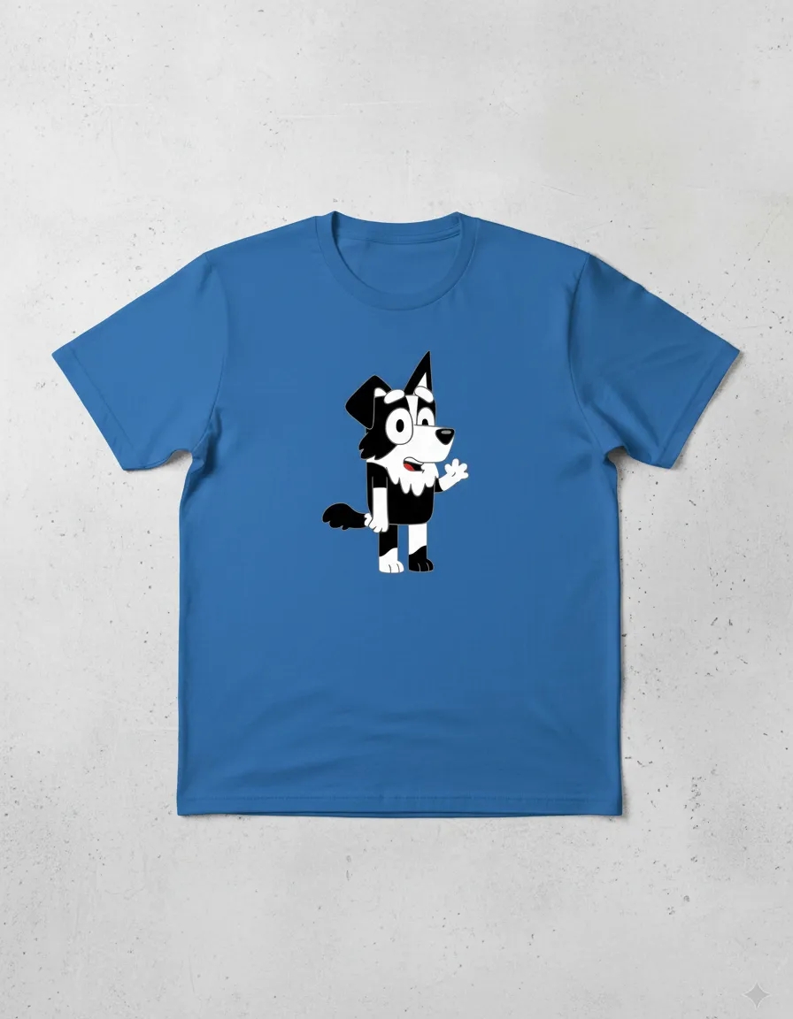 Camiseta Azul Manga Curta Adulto Unissex Mackenzie Bluey mlr