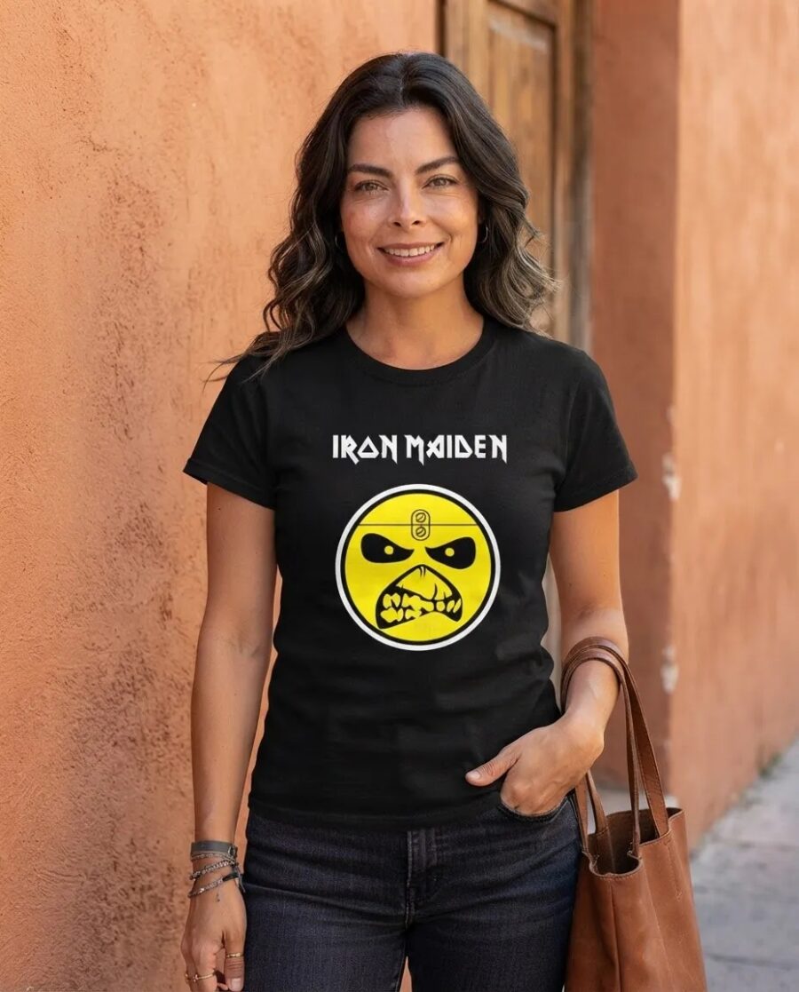Camiseta Manga Curta Feminina Baby Look Iron Maiden mlr