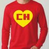 Camiseta Vermelha Manga Comprida Adulto Unissex Vermelho Chapolin mlc