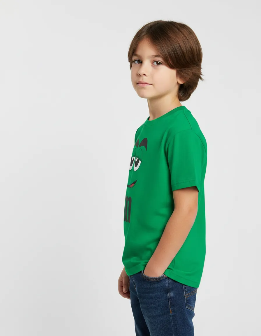 Camiseta Verde Infantil M&m mlr