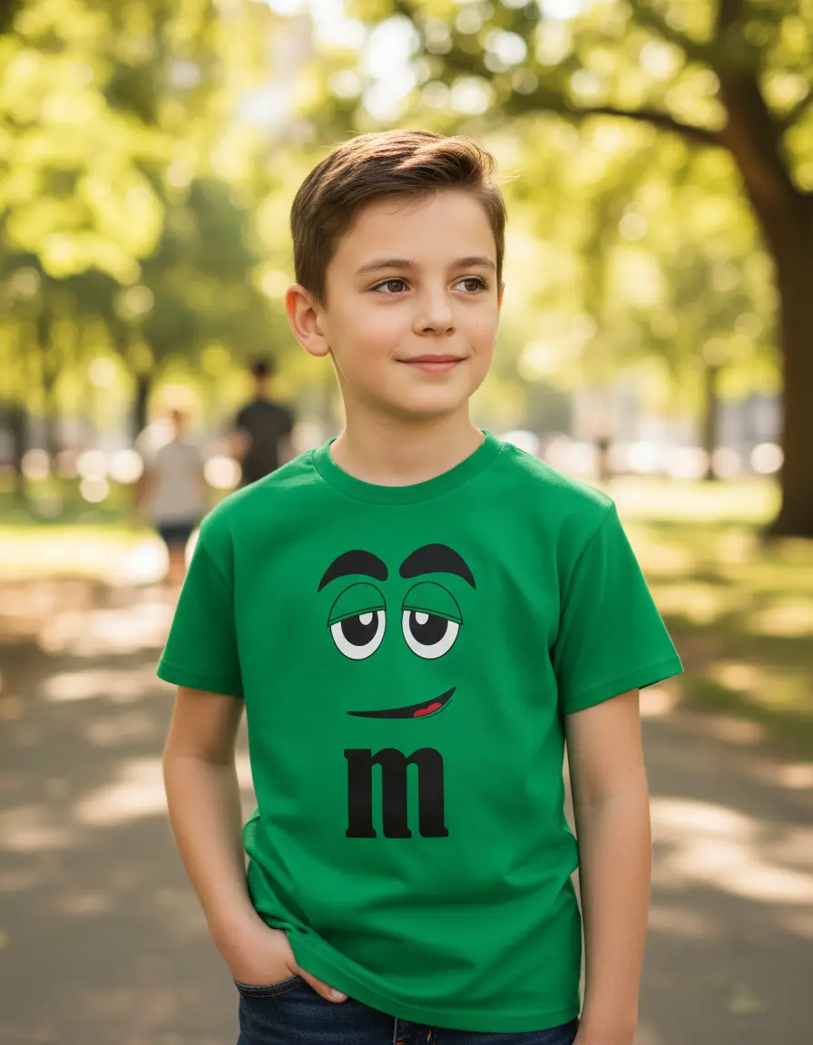 Camiseta Verde Green Infantil Unissex M&m mlr