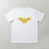 Camiseta Branca Manga Curta Baby Look Mulher Maravilha mlr