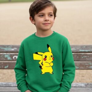 D_NQ_NP_2X_990967-MLA113423766755_062026-F-blusa-moletom-algodao-flanelado-verde-infantil-pikachu Moletom Pikachu Pokémon ( Verde )
