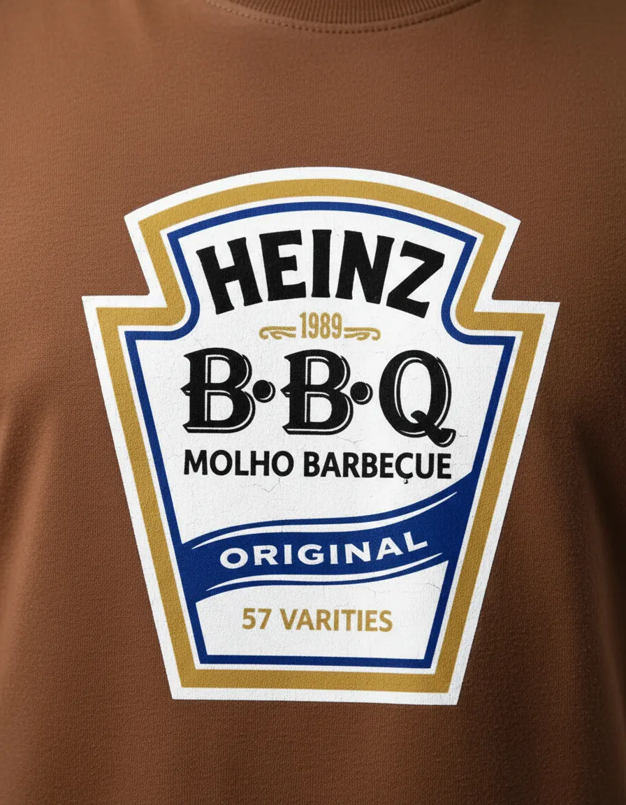 Camiseta Marrom Adulto Tradicional Molho Barbecue Bbq mlr