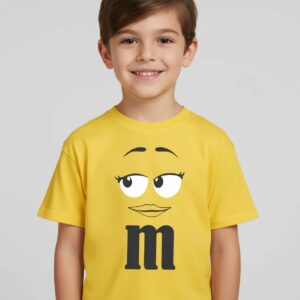 a Camiseta Amarela Manga Curta Infantil Unissex m&m mod 3 mlc