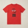 Camiseta Vermelha Unissex Adulto Masculino m&m Carinha mlr