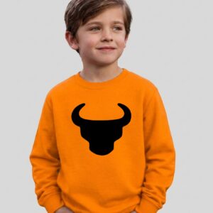 boi Blusa Moletom Laranja Algodão Flanelado Infantil Unissex Aventureiros Boi mlc