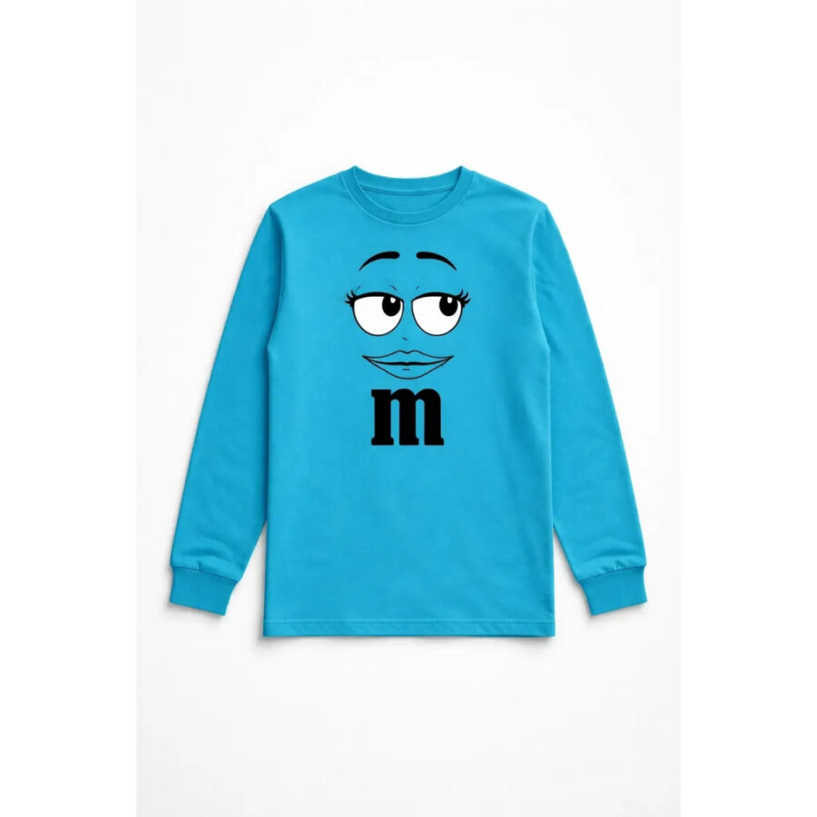 Camiseta Azul-turquesa Manga Longa Infantil m&m 3 spe