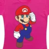 Camiseta Rosa Infantil Super Mario Bros mlr