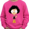 Blusa Moletom Flanelado Rosa Infantil Unissex Irmão do Jorel Silk Screen Manual Premium spe