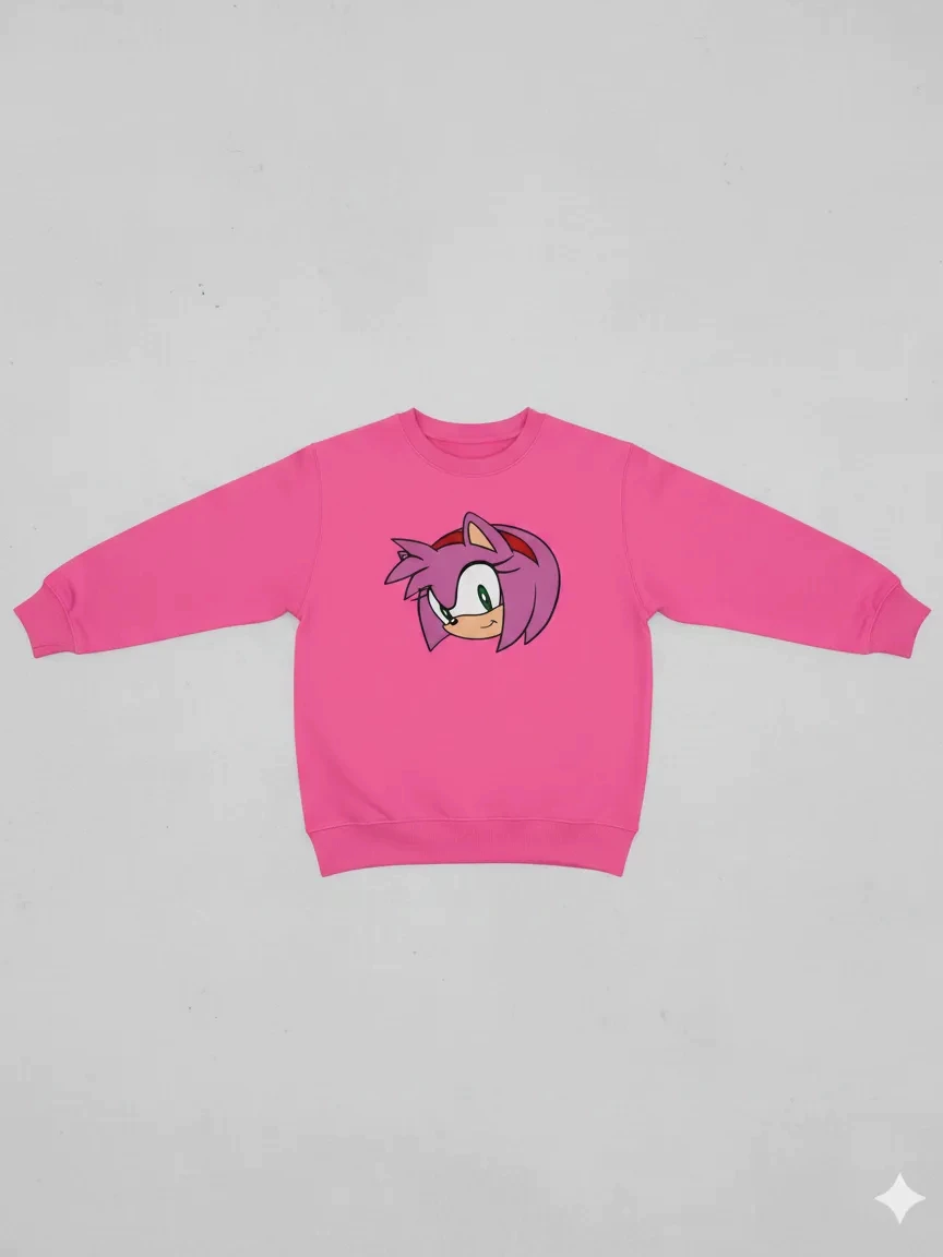 Moletom Algodão Flanelado Infantil Rosa Amy Rose Sonic mlc