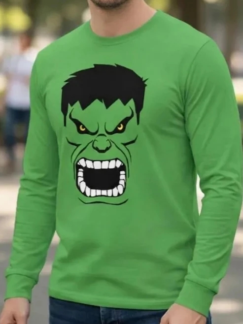 Camiseta Manga Longa Adulto Unissex Incrivel Hulk Verde spe