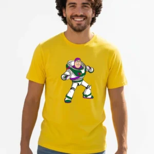 Camiseta Amarela Manga Curta Adulto Unissex Buzz Lightyear Toy Story mlc