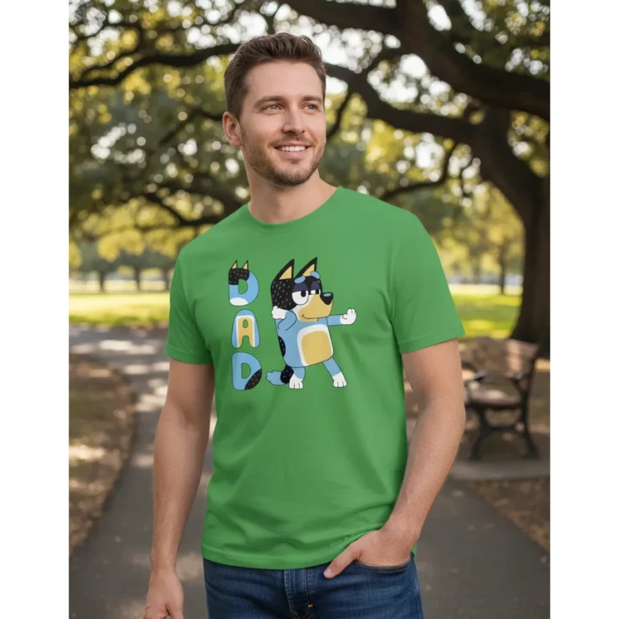 Camiseta Adulto Bluey Bandit Pai Cores spe