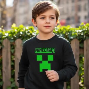 br-11134207-820l8-mp5rih5b39xf5c Moletom Minecraft Algodão Flanelado Infantil ( Preto )