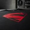 br-11134207-820l8-mr8lowyov3lx45 Camiseta Manga Comprida Longa Preta Adulto Unissex Super Homem Elétrico Logo Vermelho Silk Screen Manual mlc