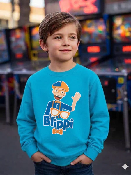 Moletom Infantil Cores Blippi Blusa de Frio Unissex Personagem spe