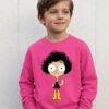 Blusa Moletom Flanelado Rosa Infantil Unissex Irmão do Jorel Silk Screen Manual Premium spe