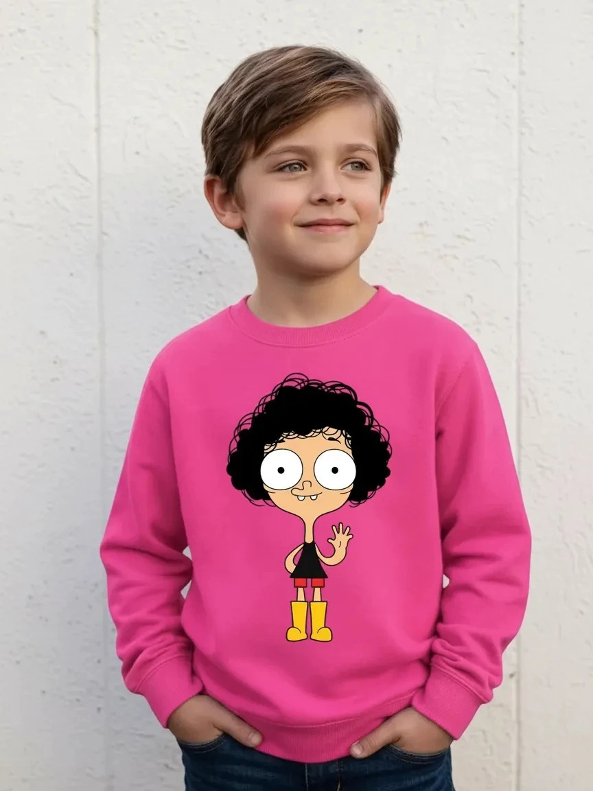 Blusa Moletom Flanelado Rosa Infantil Unissex Irmão do Jorel Silk Screen Manual Premium spe