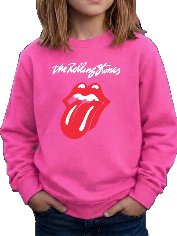 Moletom Flanelado Rolling Stones Infantil  ( Rosa )