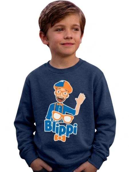 Moletom Infantil Cores Blippi Blusa de Frio Unissex Personagem spe